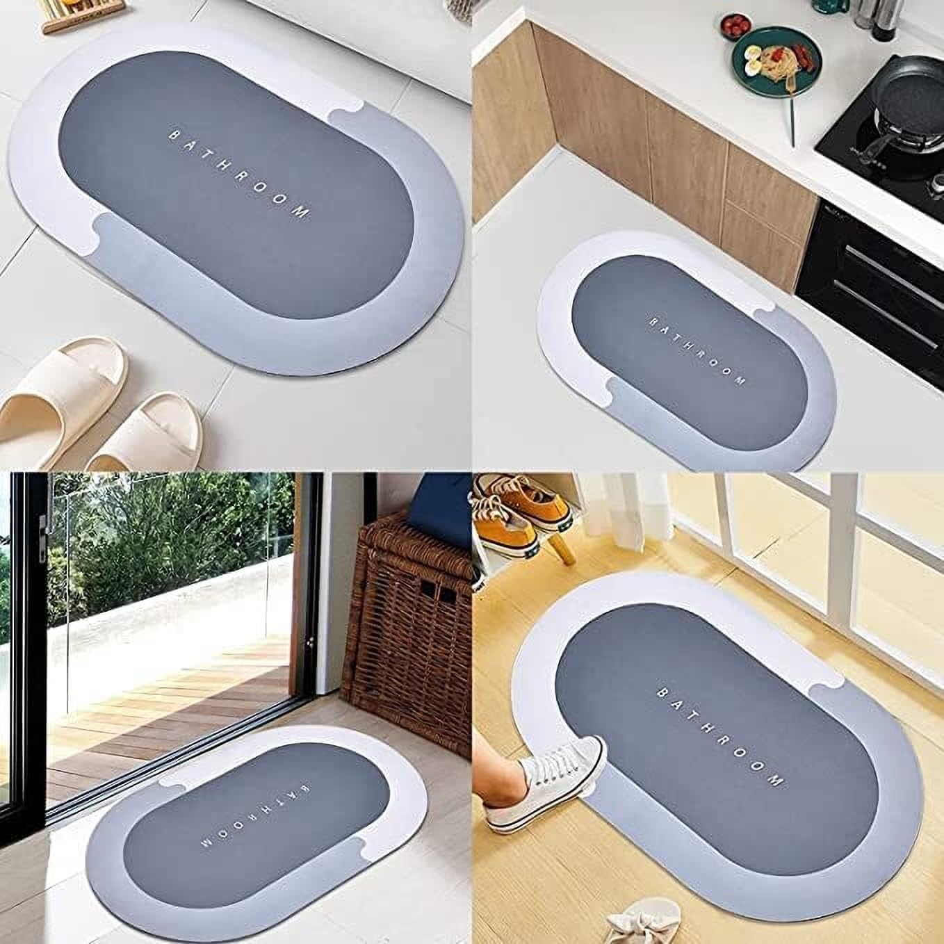 Super Absorbent Bath Floor Mat (Pack of 2)