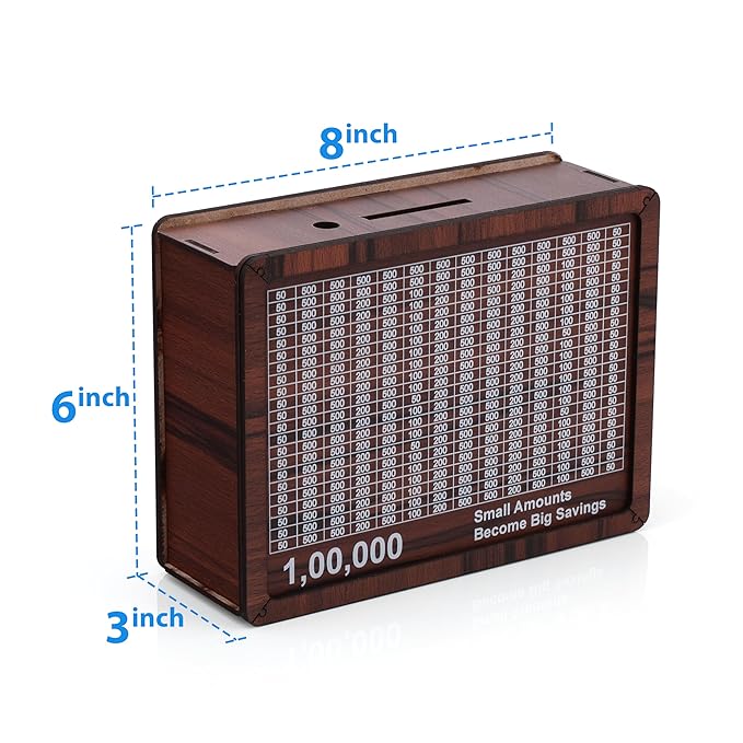 Wooden Money Piggy Bank Money Box with Sketch Pens