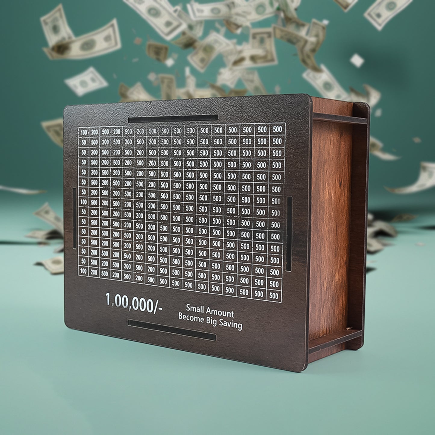 Wooden Money Piggy Bank Money Box with Sketch Pens