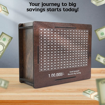 Wooden Money Piggy Bank Money Box with Sketch Pens