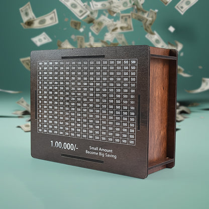 Wooden Money Piggy Bank Money Box with Sketch Pens